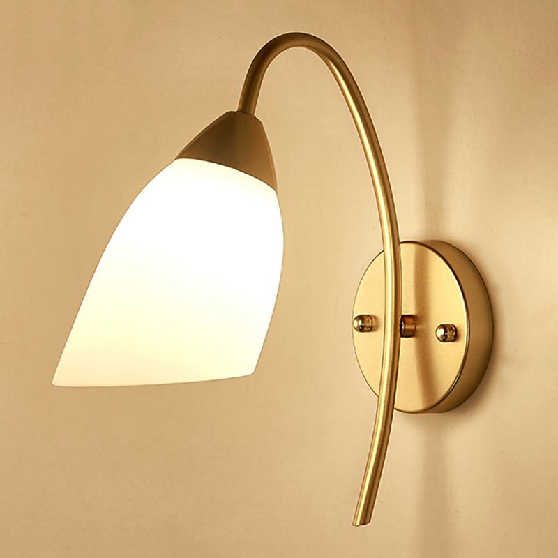 Modernist 1 Light Wall Sconce Gold Metal Sconce Lighting for Bedroom