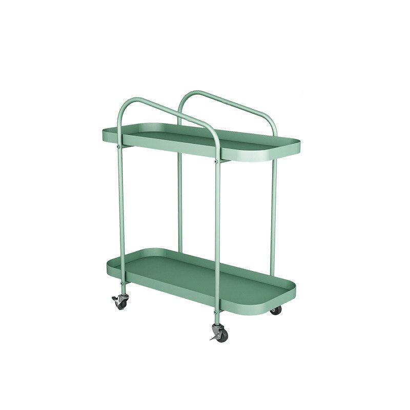 25.2" Tall Rectangle Tray Top Side Table Iron Sled Base End Table with Shelf