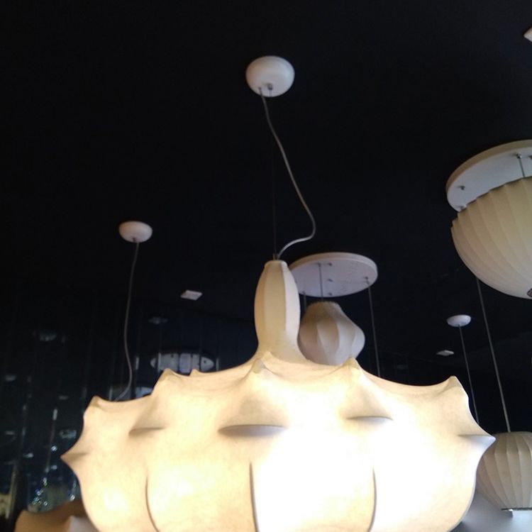 Éclairage pendentif ombré Amélioration du tissu minimaliste salon PLADANT PLANDANT EN BLANC