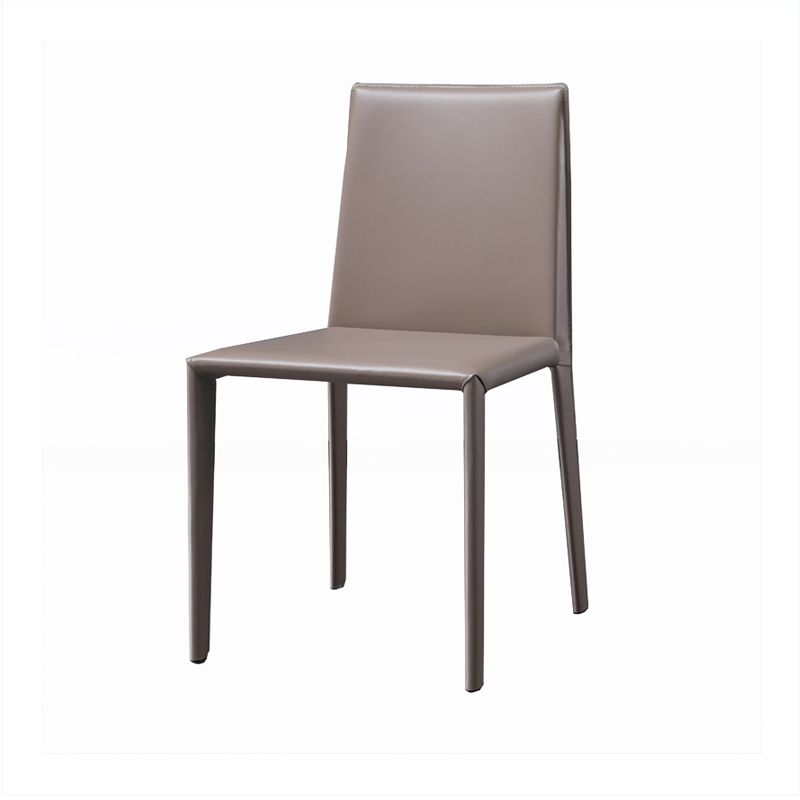 Modern Leather Armless Dining Chair Metal Dining Room Chairs for Home Use