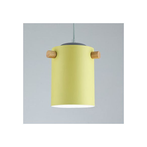 Bonbonfarbene zylindrische Suspension Licht Ein leichtes Macaron Aluminium Blau/Grün/Rosa/Weiß/Gelb Anhänger Licht für Korridor