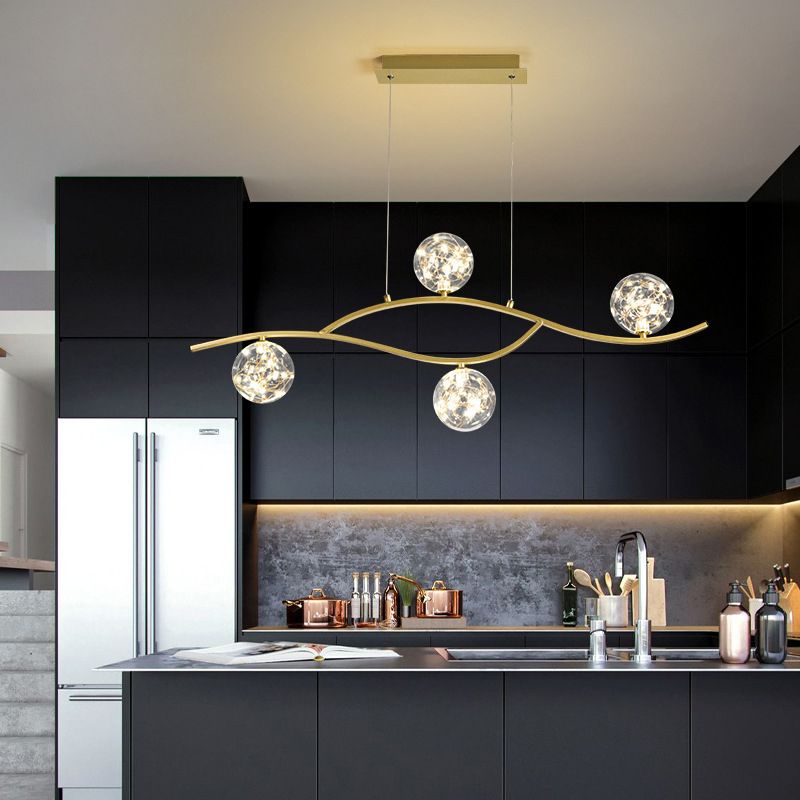 Simple Hanging Island Light Glass LED Hanging Lighting Fixture for Sitting Room