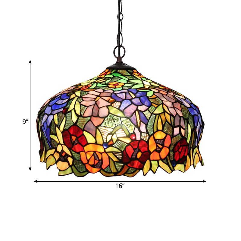 2 luces Lámpara de techo de vidrio manchado de color naranja de lámpara de lámpara de lámpara para el comedor