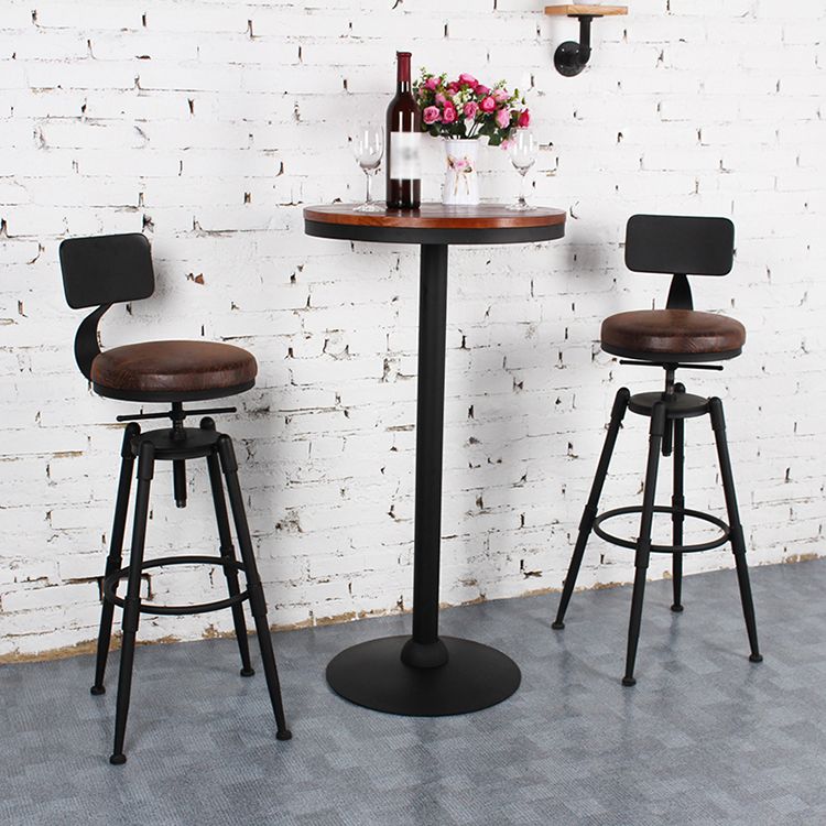 Rotating Barstool Industrial Style 4 Feet Bar Stool for Dining Room Set of 3