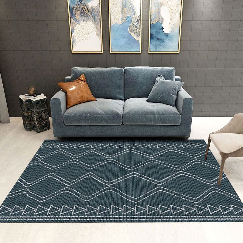 Beige Modern Carpet Geometric Polyester Carpet Washable Carpet for Drawing Room