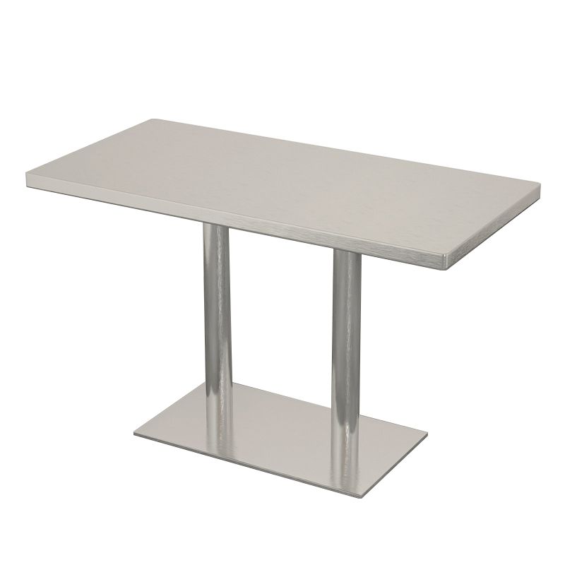 Industrial Stainless Steel Dining Table Metal Base Table for Dinning Room
