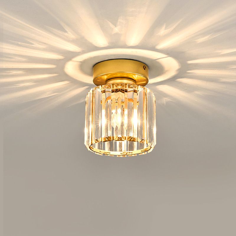 Crystal Geometric Flush Mount Lights Contemporary Style 1 Light Flush Mount Fixture