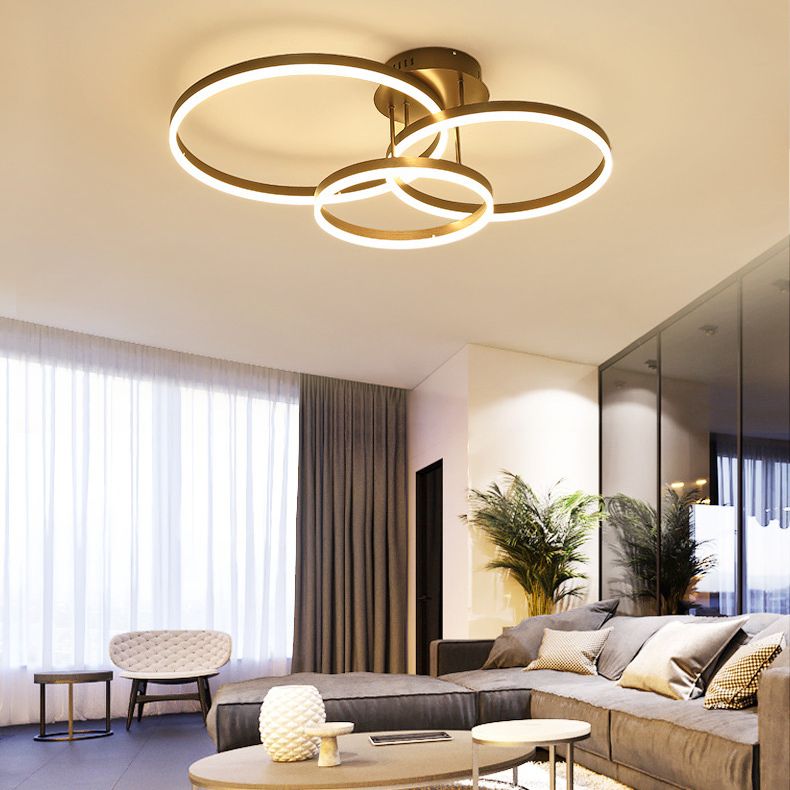 Nordic Slender Circle Flush Mount Ceiling Light Fixtures for Living Room Bedroom
