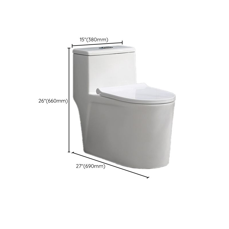White Ceramic All-In-One Toilet Modern Floor Mounted Toilet Bowl