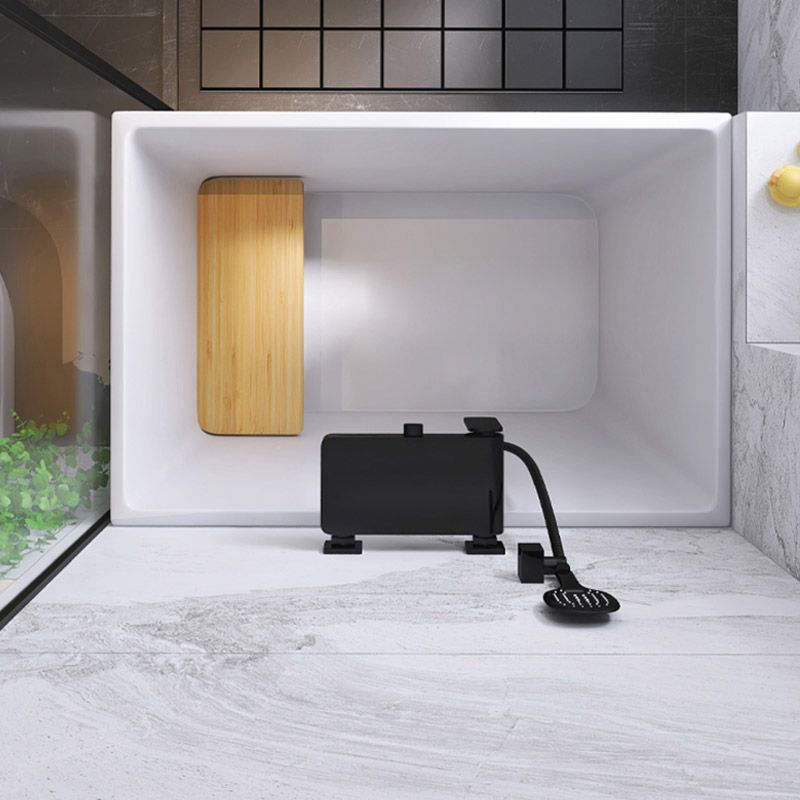 Modern Style Freestanding Bath Tub Rectangular Acrylic Soaking Bathtub in White