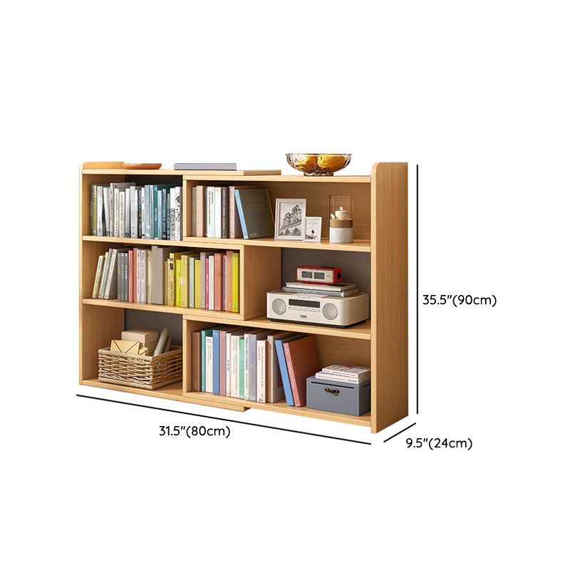 Contemporary Solid Wood Cubby Storage Bookcase Open Back Bookcase