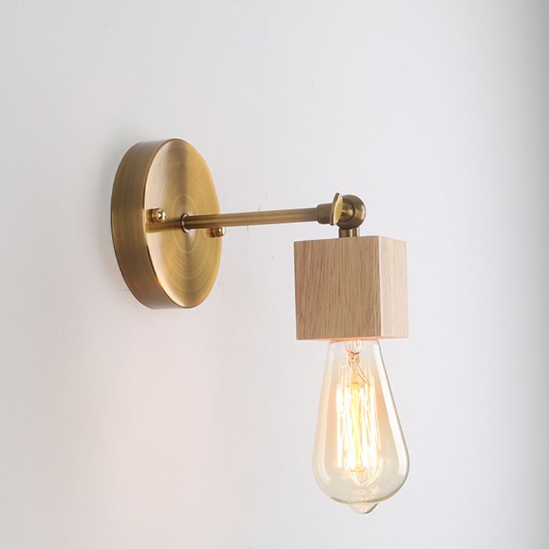 Moderne Wandleuchte Holzholz 1 Lichtwandmontierte Leuchte (Glühbirne nicht enthalten)
