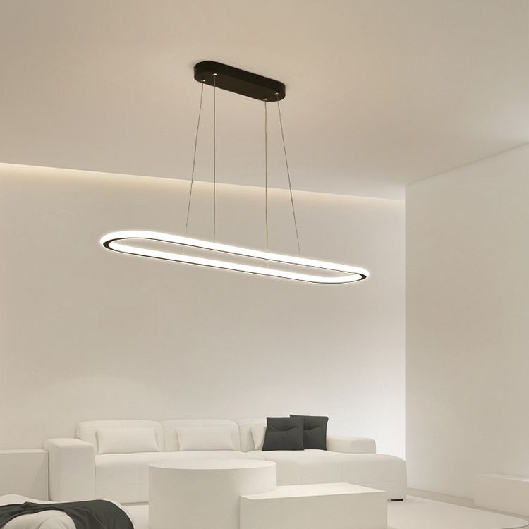Nordic Minimalist Island Light Modern LED Pendant Lamp with Silica Gel Shade