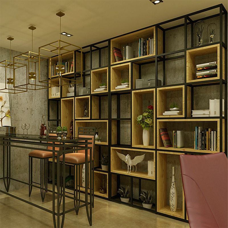 9.84"W Bookcase Industrial Style Open Back Bookcase for Study Room Home Office