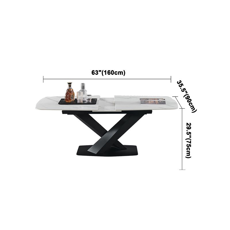 Mesa de comedor rectangular colección de comedor de piedra contemporánea con pedestal
