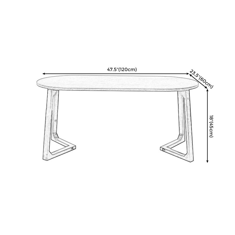 Sleigh Shaped Base Design Walnut/wood Rubber Wood Rectangular & Oval Coffee Table