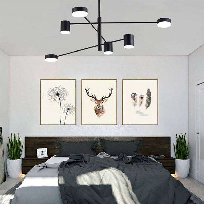 Metal Geometric Shape Chandelier Modern LED Chandelier Lamps for Bedroom
