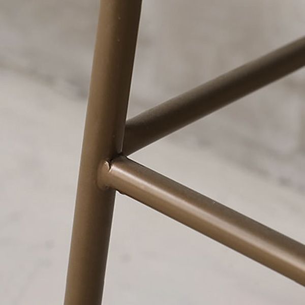 Industrial Metal Barstool Faux Leather Footrest Low Back Counter Stool with Iorn 4 Legs