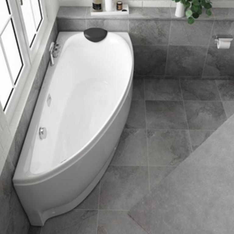 Acrylic Corner Modern Bathtub Acrylic White Soaking Back to Wall Bath