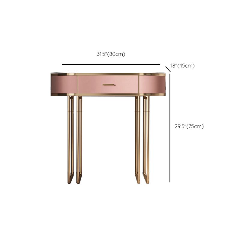29.52" Height Pink Slate Top Dressing Table with Drawers Make-up Vanity