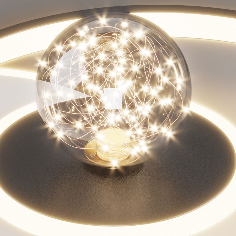 Plafonnier de chambre rond moderne encastré en métal