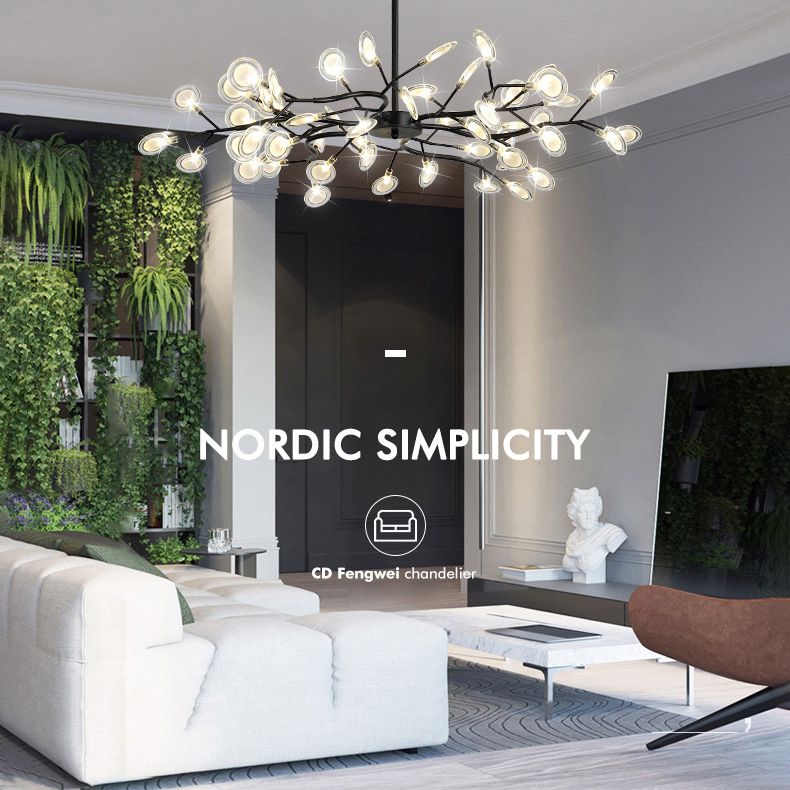 Multi-Light Firefly Decke Anhänger modernistischer Metallkronleuchter für Wohnzimmer