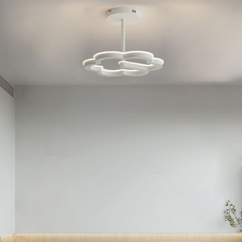 Kids Semi Flush Mount Light Flower Metal Ceiling Light Fixture for Bedroom