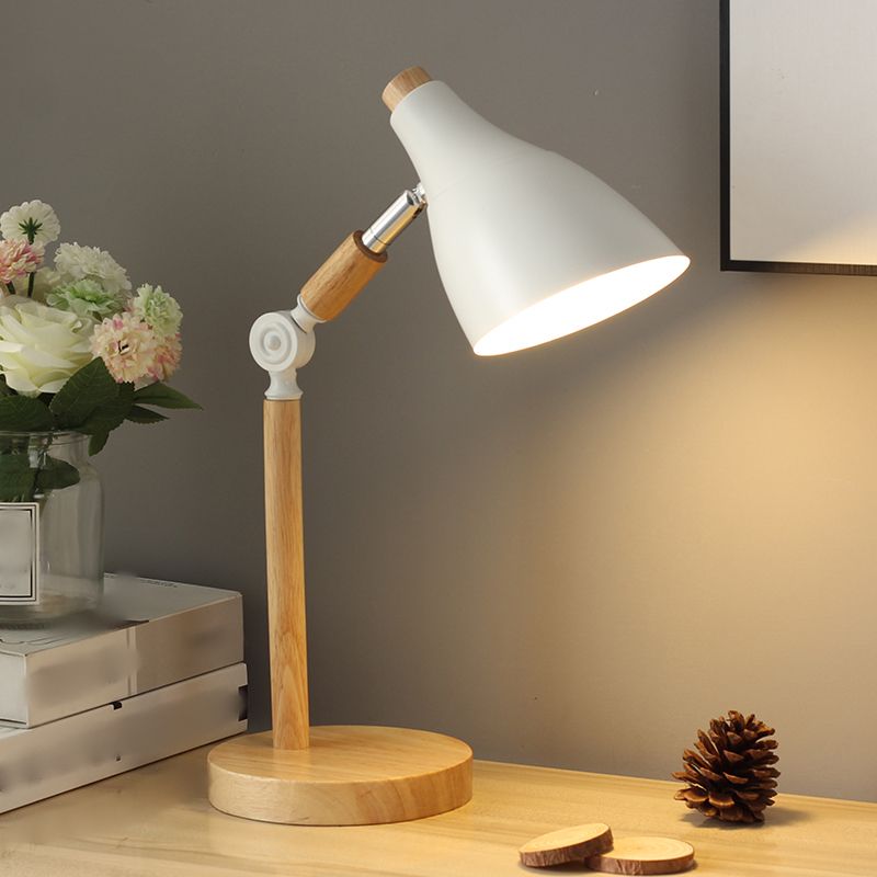 Modern Style Conical Table Lamp Metal 1-Light Nightstand Lamp