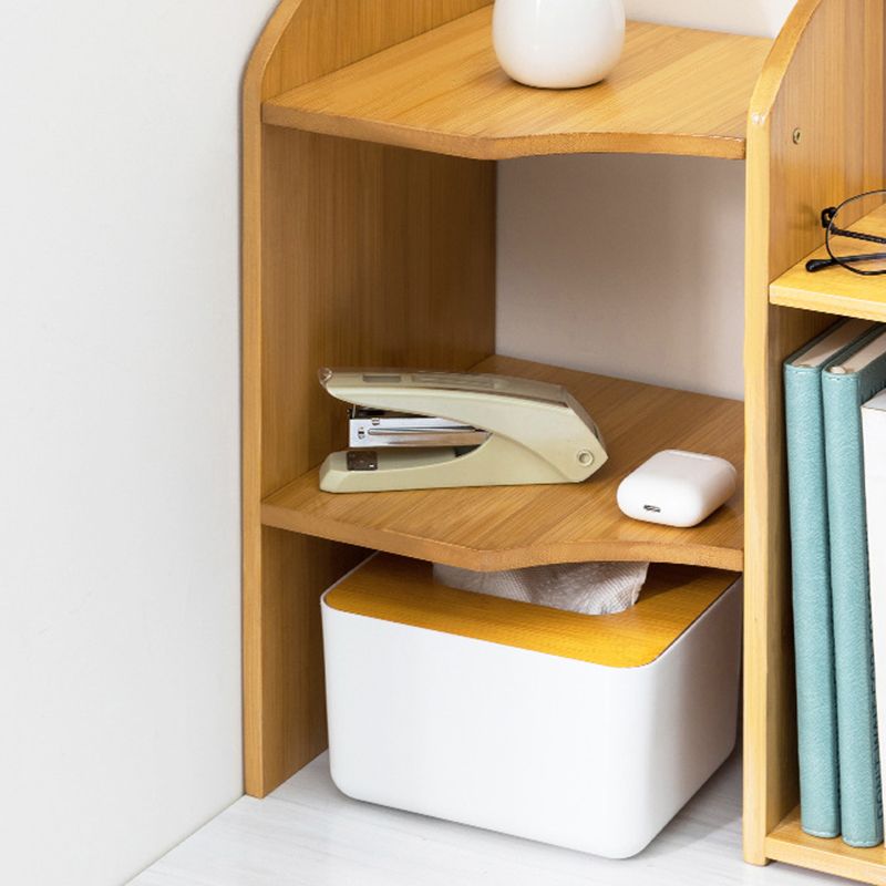 Modern Style Open Back Bookshelf Bamboo Bookcase with Shelves