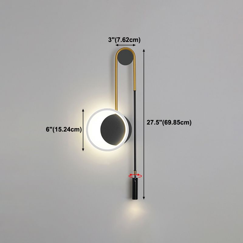 Round Shape Wall Lights Modern Style Metal 2-Light Wall Mount Lights