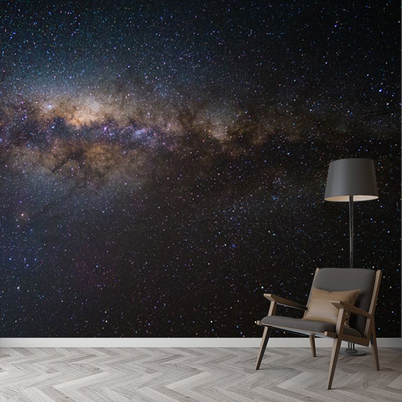 Galaxy Dazzling Stars Wallpaper Mural Modern Non-Woven Cloth Wall Art in Blue-Purple