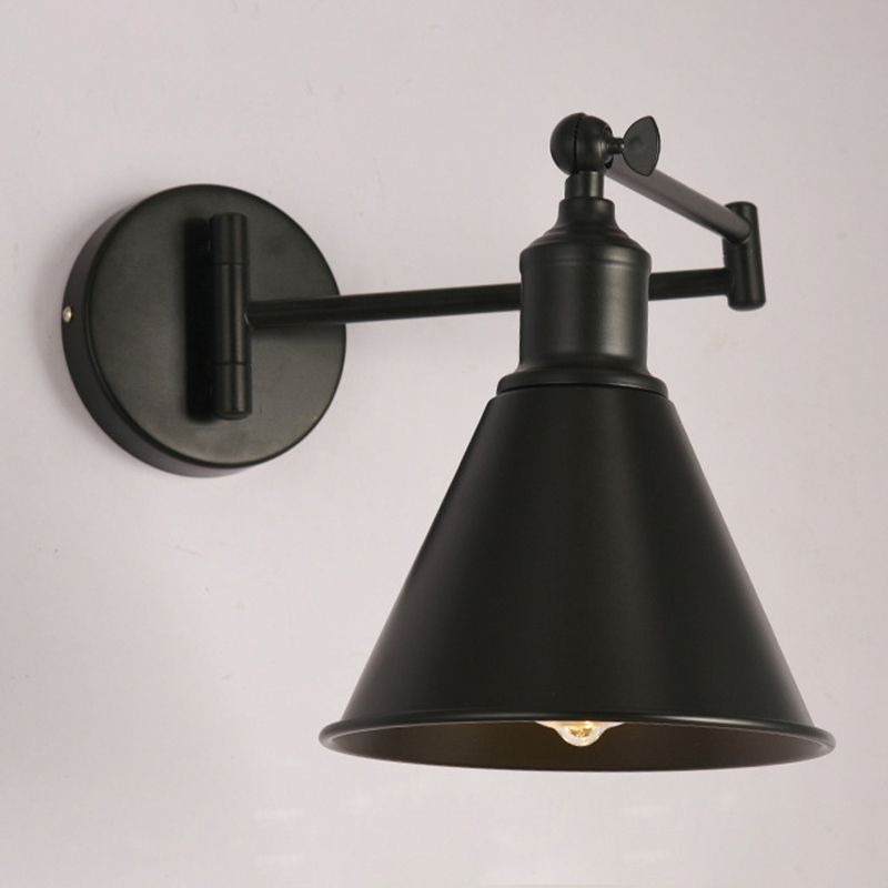 1-Light Wall Sconce Industrial Style Metal Wall Lighting for Bedroom