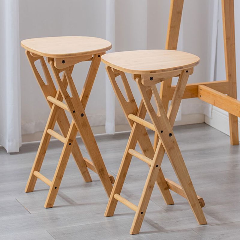 Nordic Style Armless Wood Barstools Folding Counter Stools for Living Room