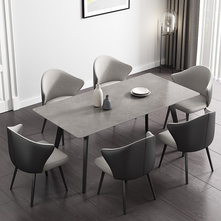 Forma rectangular mesa de estilo industrial mesa de piedra sinterizada para uso doméstico