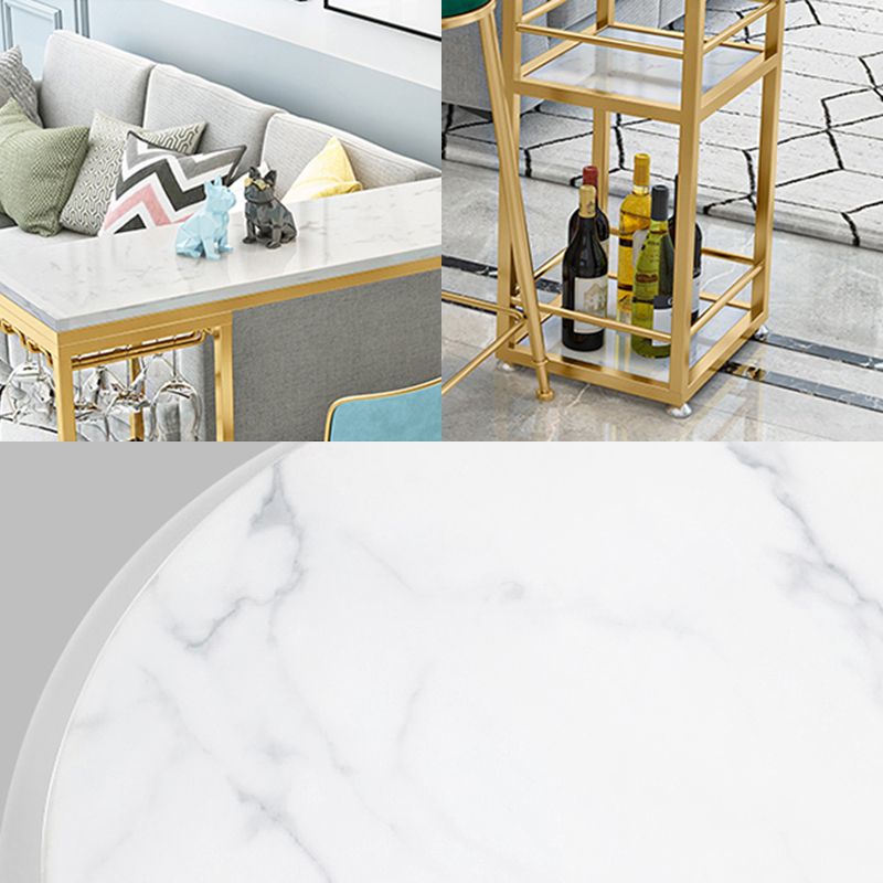 Mesa de altura de barra de doble pedestal de pub rectangular de mármol Mesa de altura de barra de doble pedestal, solo mesa