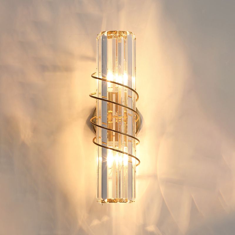 Postmodern Style Crystal Wall Sconce Light Living Room Hallway Wall Lamp in Gold