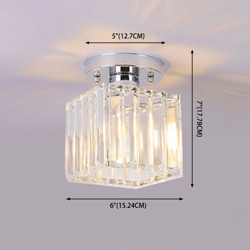 Crystal Geometric Ceiling Mounted Fixture Contemporary Close To Ceiling Lighting Fixture