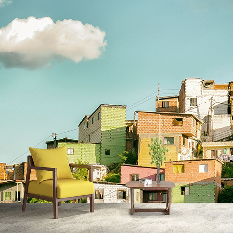 Environment Friendly Wall Mural Wallpaper Town Scenery Sitting Room Wall Mural