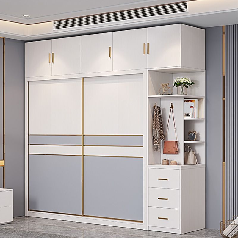 Bedroom Storage Cabinet Coastal Wooden Rectangle Wardrobe Armoire