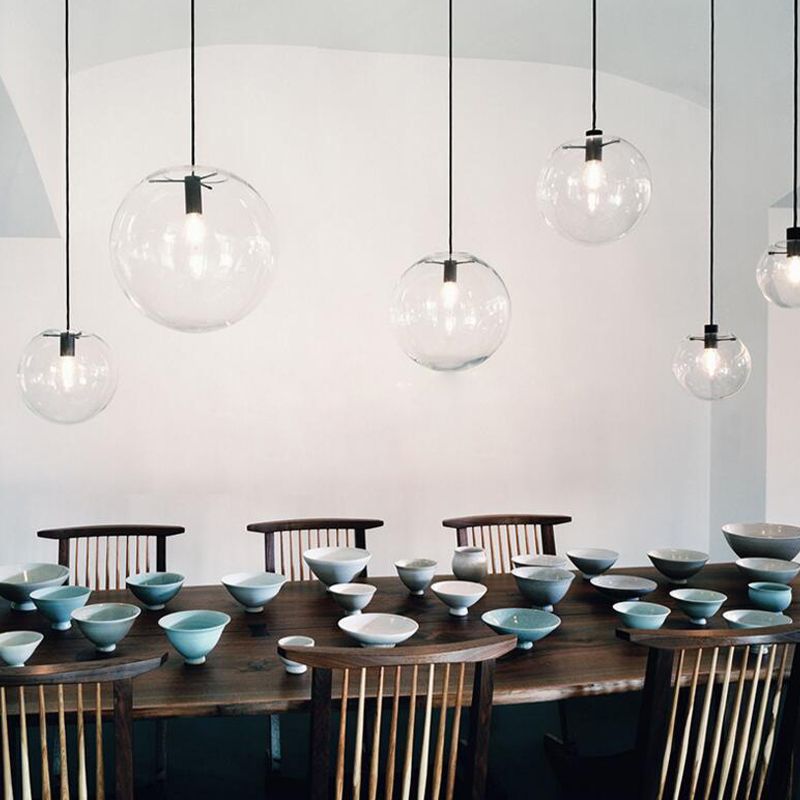 Einfachheit Glas Anhänger Beleuchtung moderne 1 Kopfhängelampe für Esszimmer