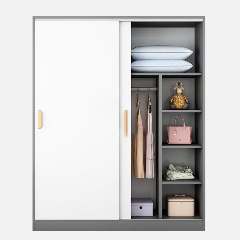 Modern Style Home Wardrobe Armoire Beech Wood and Engineered Wood Storage Wardrobe Cabinet