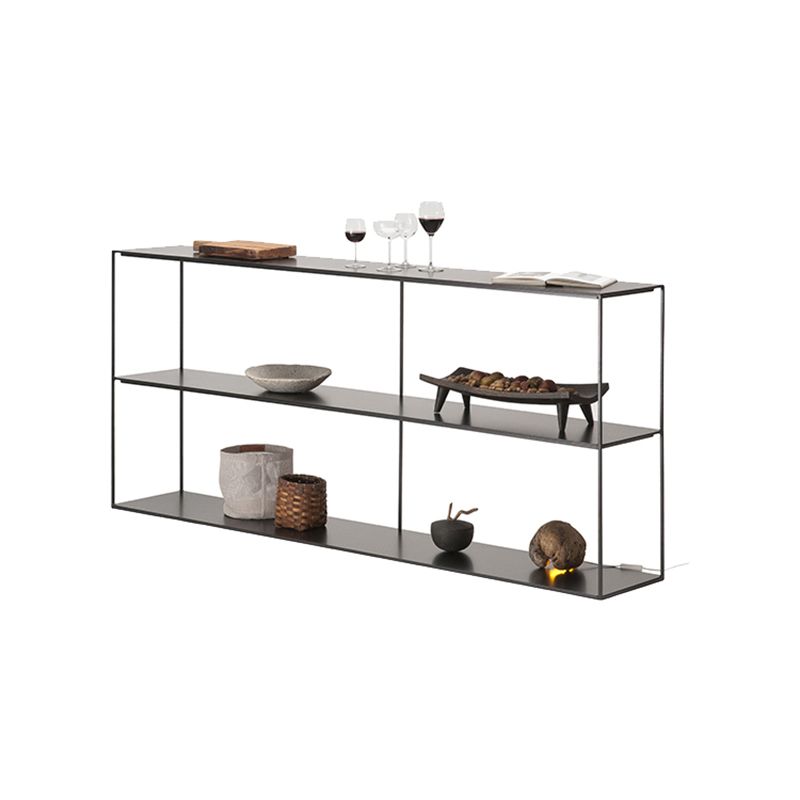 Modern Metal Open Storage Bookcase Black / White Bookshelf with Shelves