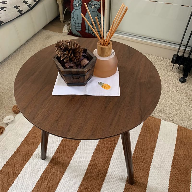 Scandinavian 3 Legs  Cocktail Table Round Wooden Coffee  Cocktail Table for Living Room