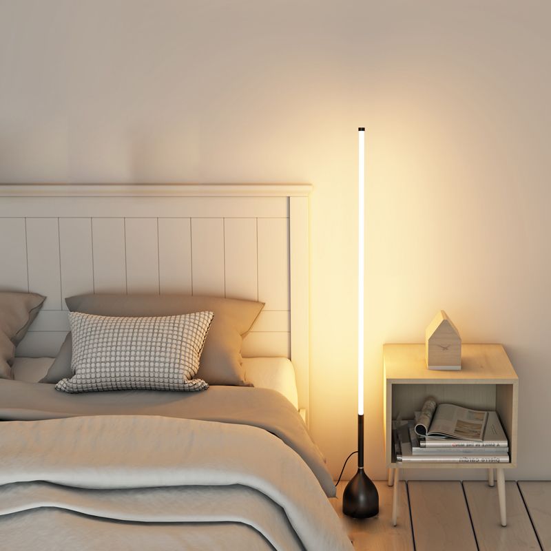 Modern Style Linear Shape Floor Lamp Metal Single Light Floor Lamp