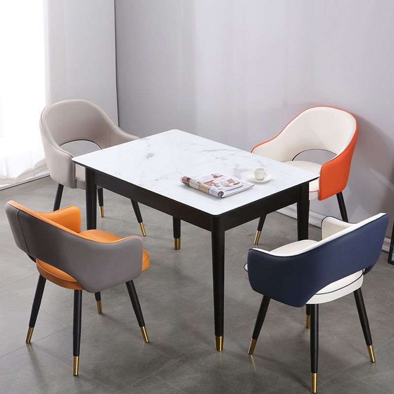 Fauteuils de salle à manger en métal Glam, chaise d'appoint à dossier ouvert pour usage domestique
