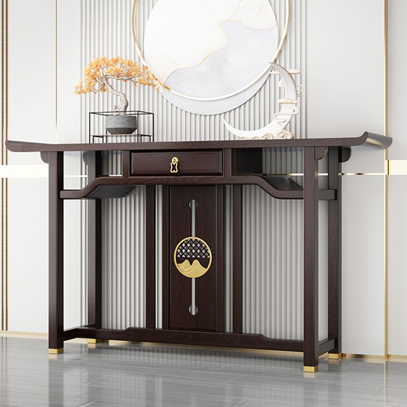 Rectangle Shape Contemporary Console Table Brown Console Sofa Table for Hall