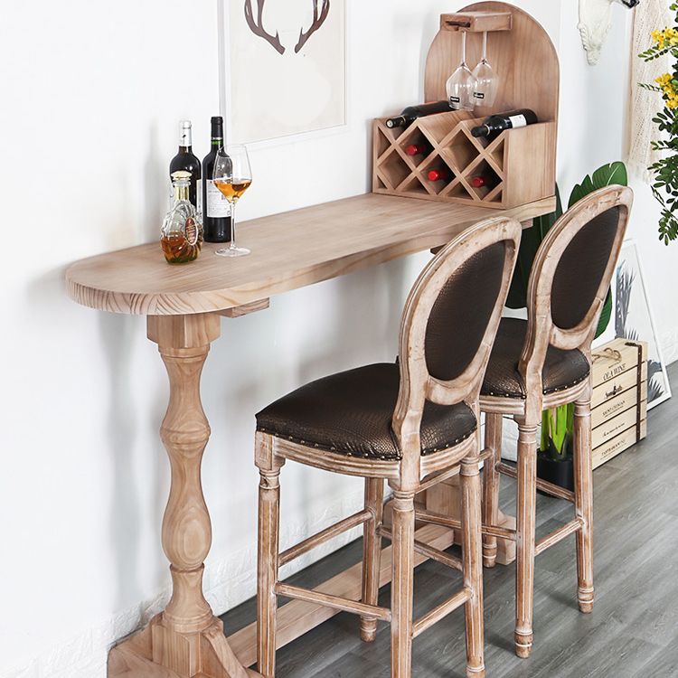 Wooden Counter Table with Stools 1/2/3 Pieces Modern Irregular Shape Pub Table Set