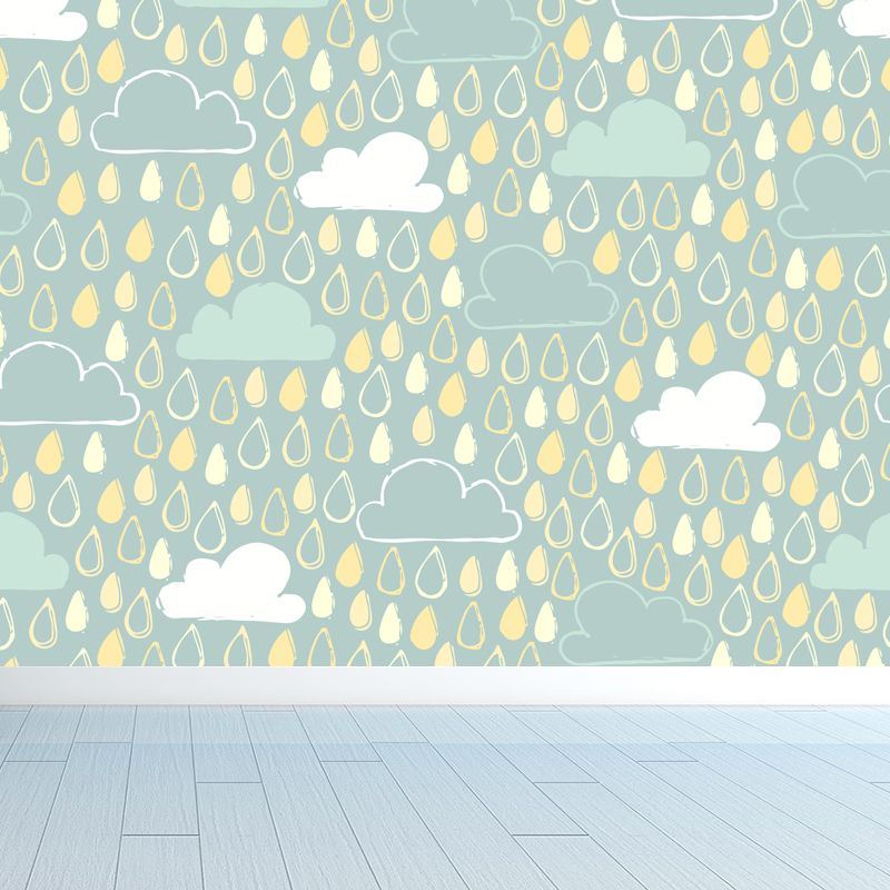 Pastel Weather Print Wall Mural Stain Resistant Modern Living Room Wall Covering
