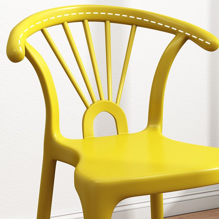 Silla plástica moderna para interiores y exteriores, silla individual sin brazos Wishbone para Patio