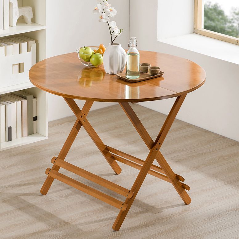 Contemporary Natural Wood Table Bamboo Home Dining Table with Pedestal
